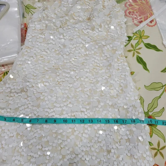 J Crew Collection circle-sequin halter dress $498 Retail Size 00 White